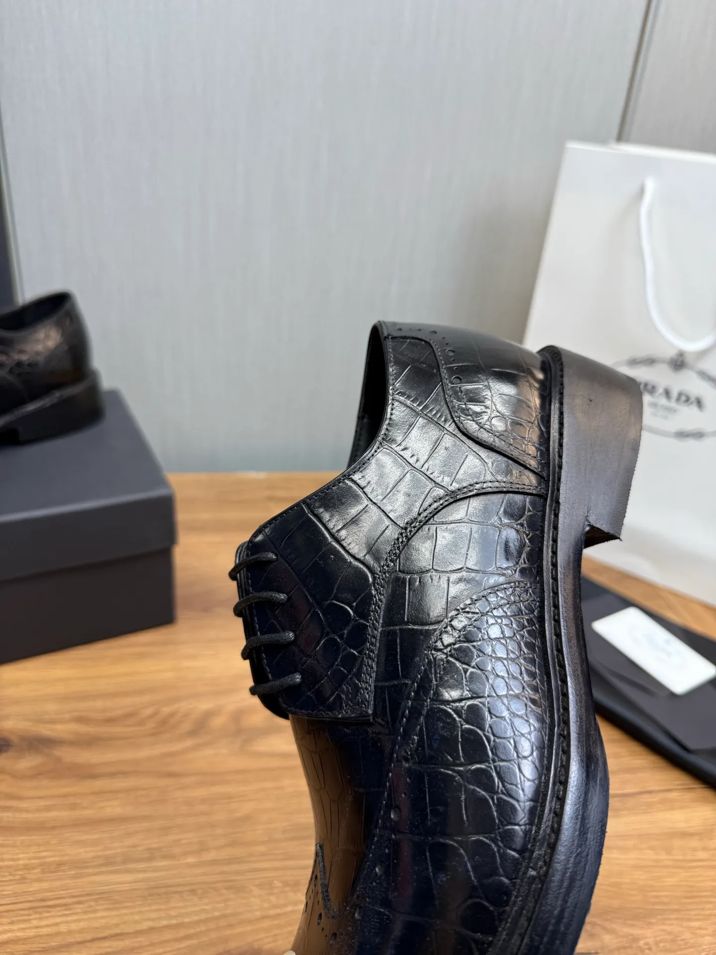 Men's shoes💰760💰 Prada.PRADA men's business casual leather shoes, 1:1 shipment ⬆️Luxurious and noble👞All imported original brand leather materials, just to create a more comfortable wearing experience, upper: original cowhide ➕Imported full cow lining, original genuine leather outsole ✔️36-45 (38.45 non-returnable)